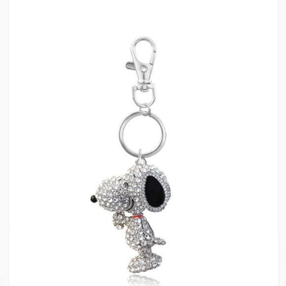 🔹Peanuts 🔹️COLLECTIBLE Snoopy Crystal Bling 3D Keychain-Sparkling bag Charm ✨️ - Picture 3 of 12